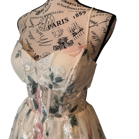 NWT Windsor Gabriella Floral Sleeveless Corset Fairy Party Mini Dress | 3 - Picture 3 of 14